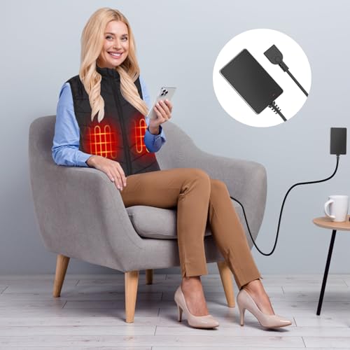 Image of 5V2A USB Wall Charger Wire Plug for Heated Vests Jackets Hoodies USB Connection Cables Charger with Male USB Plug Power Supplies for Heated Clothing for Home Office Maintains Lasting Warmth(6.56ft),,