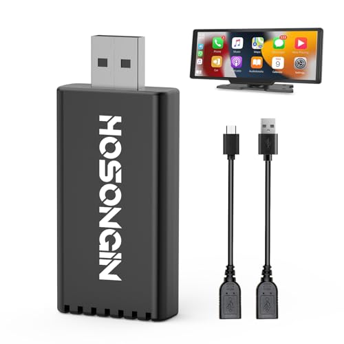 HOSONGIN Carplay Wireless Adapter for iPhone iOS 12+ Small Car Play Dongle for OEM Wired CarPlay 2015