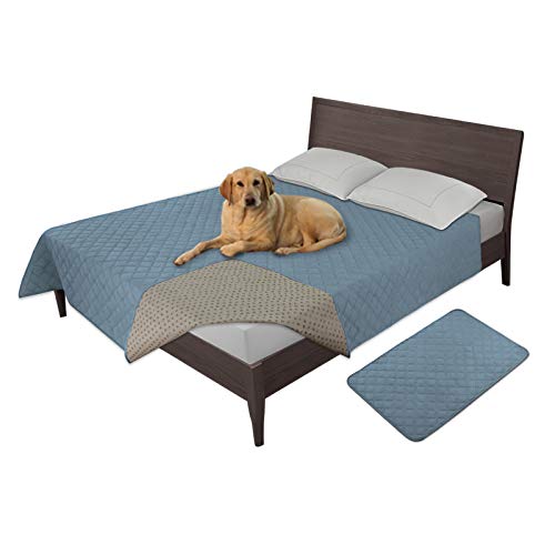 Tapis étanche chien lavable et antidérapant grand format bleu clair - 2