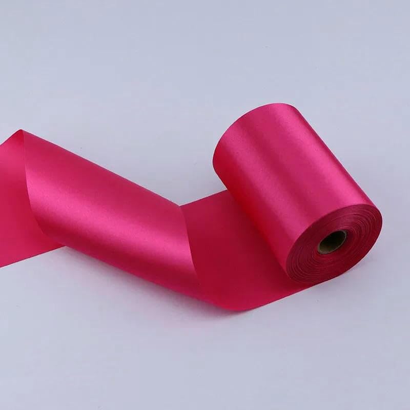 Satinband, breit, 8 cm/10 cm/15 cm, 25 Meter lang, für Hochzeits-/Festivalszenen, Deckenstuhlgurt, Hochzeits-/Auto-/Party-Dekorationsband, 9 Rose, 15 cm x 25 Meter