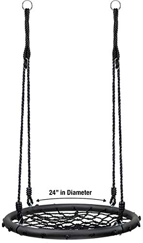 Sorbus Saucer Tree Swing- Kids Outdoor Disc Round Swing - 24" Heavy Duty 220Lbs Seat- Easy Install Flying Saucer Web Circle Swing- Perfect For Gift,Playground, Birthday, Xmas, Indooroutdoor Tire Swing #TOP4