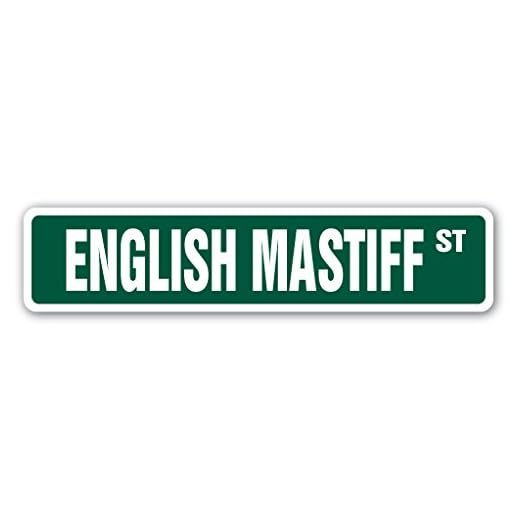 English Mastiff Street Sign Dog Pet Breeder Groomer Pet | Indoor/Outdoor | 18" Wide