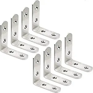 KeepItSecret L Bracket Corner Braces 2 Inch Stainless Steel Heavy Duty Shelf Bracket for Wood Shelves, Wall Hanging Support 90 Degree Joint Right Angle Brackets