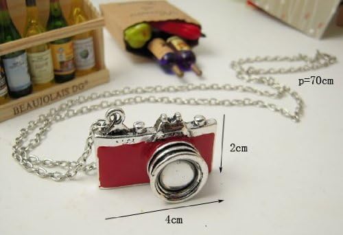 Shop4Jewelry365 (TM)Unique Vintage New Retro Camera Photographer Necklace-Red