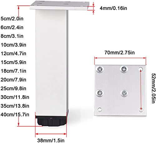 Patas para sofá metálicas y patas de mesa regulables para armarios DIY 3