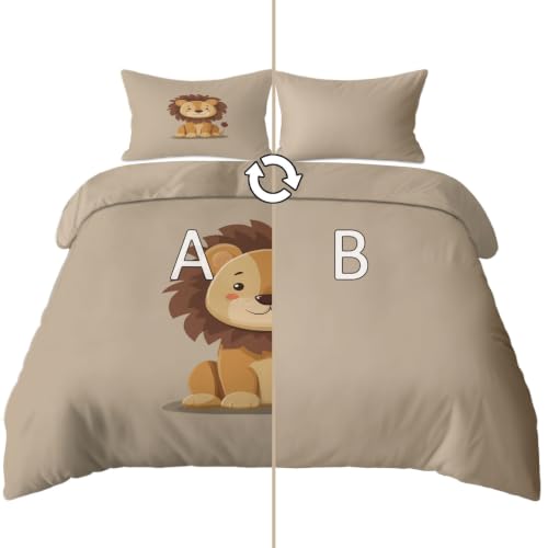 Housse de couette 200x200 lion beige pour créer un cocon de douceur dans la chambre d'enfant - 6