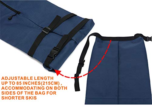 Bolsa de esquí de 215 cm TurnWay impermeable con espacio extra para bastones azul 6