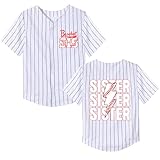 BAICAIYU Girls Baseball Sister Jerseys Toddler Baseball Sisters Shirt Birthday Funny Cute V-Neck Short Sleeves Sport Tee Stripe 1T