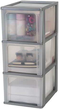 Iris Ohyama, Storage Chest, Organizer, 5 Drawers of 13 L, A4 Size Documents, See Through Drawers, Office, Living Room - Organizer Chest OCH-2500 - Grey