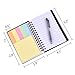 Coopay 4 Pieces Spiral Notebook Steno Pocket Notepad with Pen in Holder and Sticky Notes, Page Marker Index Tabs Flags Making Plans Writing Memos Office School Supplies (Black, Blue, Red, Green)