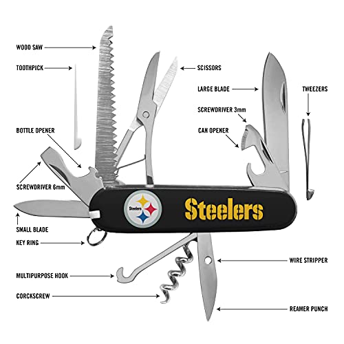 The Sports Vault Nfl Pittsburgh Steelers Classic Pocket Multi-Tool #TOP1