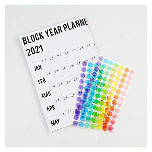 Calendario Pared 2021 Bloque Año Planificador Plan Diario Papel Calendario de Pared...