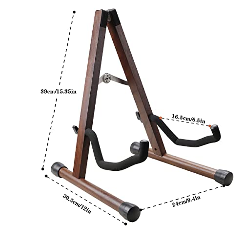 image for KingPoint Wood Guitar Stand, Guitar Floor Stand, Acoustic Electric Woo
