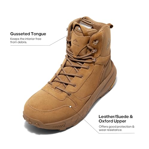 Image of NORTIV 8 Men's Military Tactical Boot Lightweight Comfortable Boots for Work All Day Side Zipper Motorcycle Combat Hiking Boots Metrostrike(8-9 Inches)