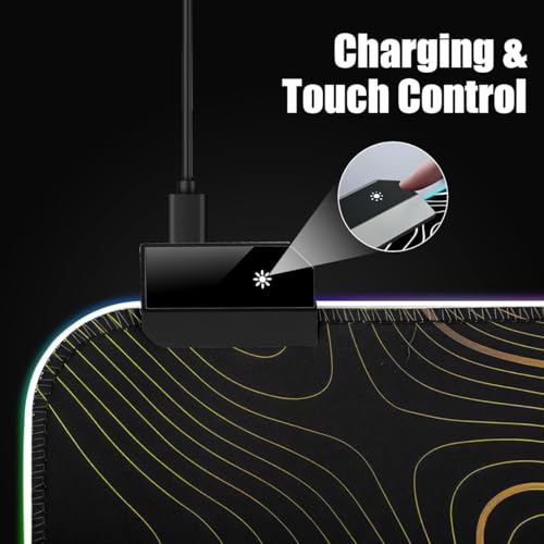 Image of ZORBES RGB LED Gaming Mouse Pad Desk Mat 30x80cm, USB-C Powered Glowing Mouse Mat with 12 Dynamic Effects, Anti-Slip Extended Desktop Computer Mat for Keyboard and Mouse