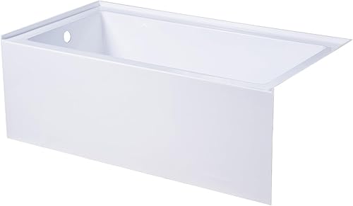 Miniatura 2 de Kingston Brass Aqua Eden VTAP543022L - Tina de alcoba acrílica de 54 pulgadas con drenaje a mano izquierda, color blanco