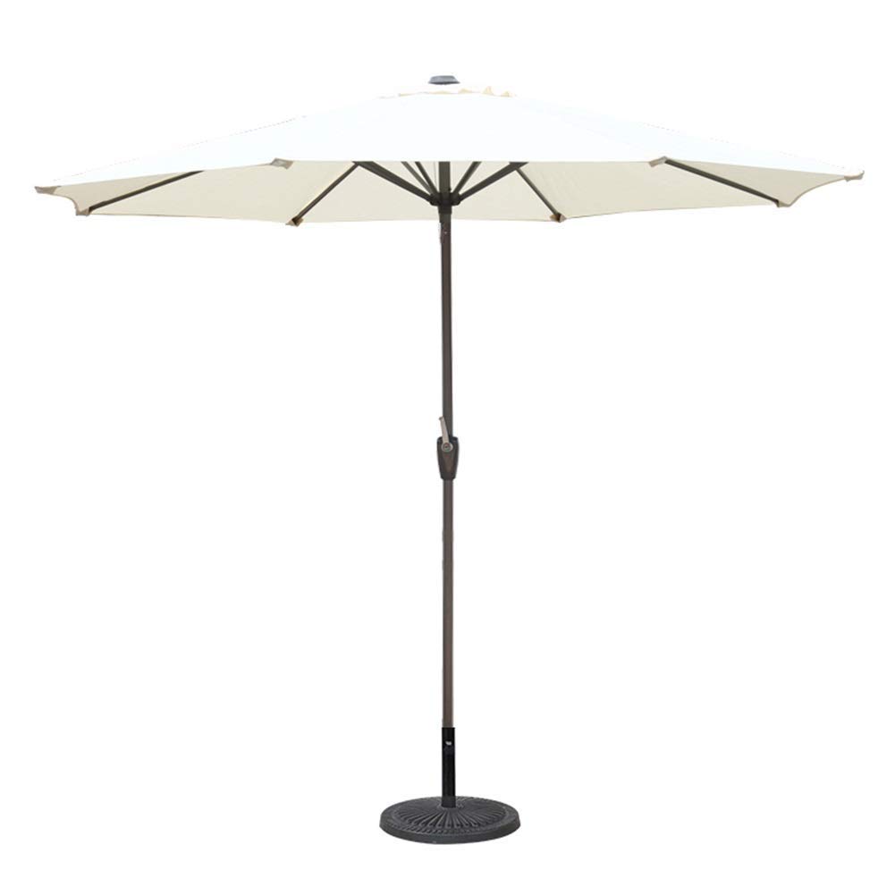 Paraguas estilo mercado de 9 pies para mesa de terraza y piscina con poste de hierro