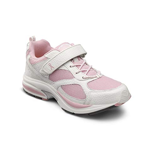 Dr. Comfort Women's Victory White Diabetic Athletic Shoes: Pink 7.5 Medium (A/B)