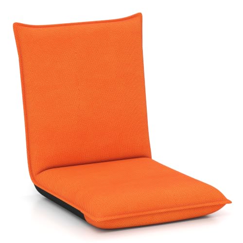 Image of BECOMFORT Folding Floor Chair, 6-Position Adjustable Meditation Chair | Video Gaming Chair with Back Support for Reading TV Watching, Portable Floor Seat Lounge Sofa Chair for Kids Teens Adult