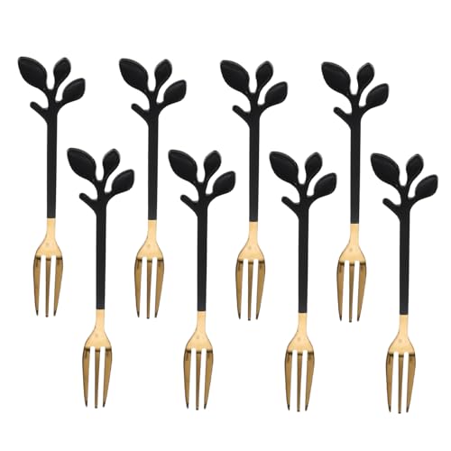 Alipis 8 pezzi Forchette da Dessert Acciaio Inossidabile Forks Riutilizzabili Forchettine Delicate per Dolci e Antipasti per Bar Ristoranti e Feste