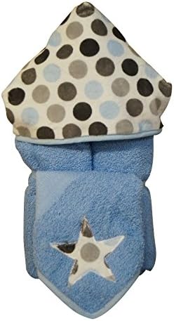 Blue & Grey Dot Hooded Towel on Blue