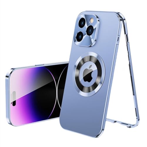 Coque iPhone 13 Pro Max étui métal anti-espion verre double face pour iPhone 11 12 Pro