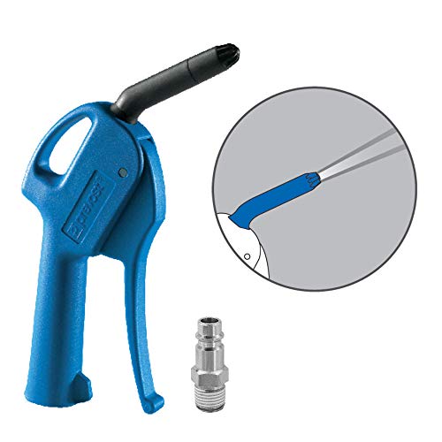 AUPROTEC Druckluft Ausblaspistole, mit geräuscharmer Düse, Sicherheits Druckluftpistole mit Stecker