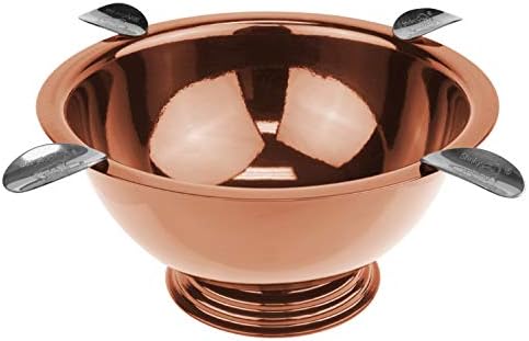 Stinky Cigar Ashtray, 4 Stainless Steel Stirrups, 8-Inch Diameter, 3-Inch Deep, Windproof, Deep Bowl Design, Based On 'The Original Stinky Ashtray, Copper Plated