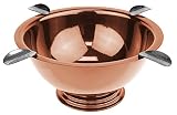 Stinky Cigar Ashtray, 4 Stainless Steel Stirrups, 8-Inch Diameter, 3-Inch Deep, Windproof, Deep Bowl
