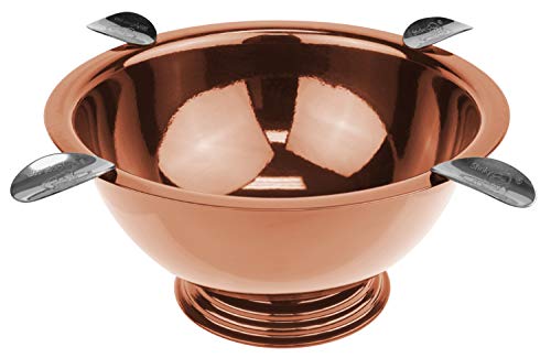 Stinky Cigar Ashtray, 4 Stainless Steel Stirrups, 8-Inch Diameter, 3-Inch Deep, Windproof, Deep Bowl Design, Based On 'The Original Stinky Ashtray, Copper Plated #TOP1