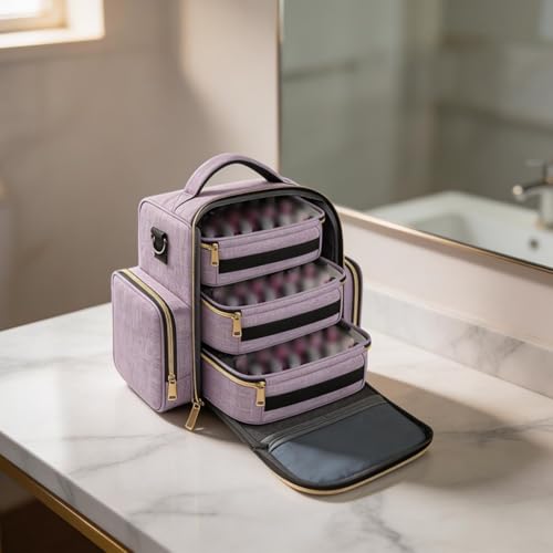 Bolsa de esmalte de uñas compacta con acabados premium y secciones externas 2