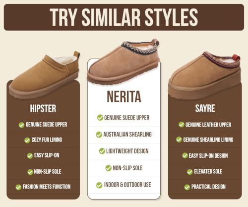 Image of Project Cloud 100% Genuine Leather Shearling Slippers for Women (Nerita) | Australian Fur Lining Memory Foam Insole Non Slip EVA Sole Fuzzy Plush House Shoes Warm Cozy Indoor Footwear Everyday Comfort