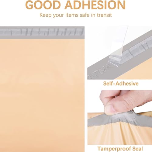 Image of Metronic Poly Mailers 10x13 100PC Small Shipping Bags Envelopes for Clothes | Self Seal Mailers Poly Bags for Small Business, Waterproof Tear-Proof Plastic Packaging Mailing Bags for Shipping Beige
