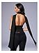 SOLY HUX Sexy Tops for Women Going Out Halter Scarf Crop Top Deep V Sleeveless Backless Vest Party Clubwear Plain Black Small