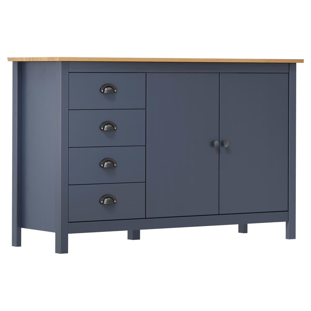 Mueble auxiliar de salón gris para eliminar el desorden con cajones y puertas