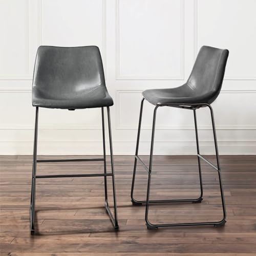Image of Waleaf 30 Inch Counter Height Bar Stools Set of 4, Faux Leather Bar Chairs