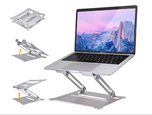 VIPFAN Laptop Support PC Bracket Adjustable Height/Tilt Position Anti-slip Silicone Pad Aluminum Alloy Support Lightweight Macbook/MacbookAir/MacbookPro/IPad/Tablet, etc Z17(Silver)
