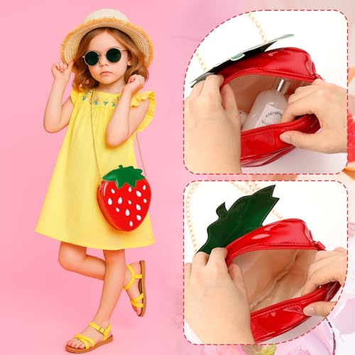 SilTriangle 12 Pcs Girl Strawberry Purse Chain PU Phone Strawberry Bag Wallet Crossbody Handbag for Birthday Party Favor by SilTriangle - Used condition - Image 7