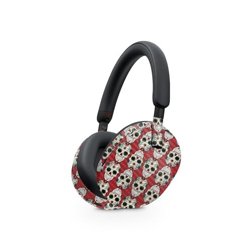 Image of MightySkins Carbon Fiber Skin Compatible with Sony WH-1000XM5 Headphones - Sugar Skull | Protective, Durable Textured Carbon Fiber Finish | Easy to Apply