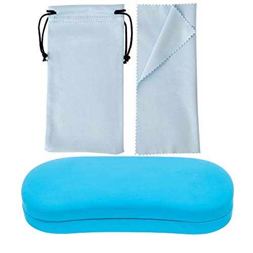 Image of Noble Hard Shell Glasses Case - Protective Eyeglass Case for Glasses with Microfiber Cleaning Cloth and Pouch
