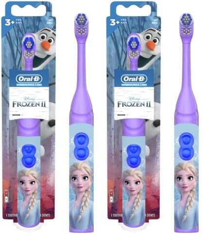 Image of Oral-B Kids Battery Power Electric Toothbrush Featuring Disney's Frozen for Children and Toddlers Age 3+, Soft (Characters May Vary) (Pack of 2)