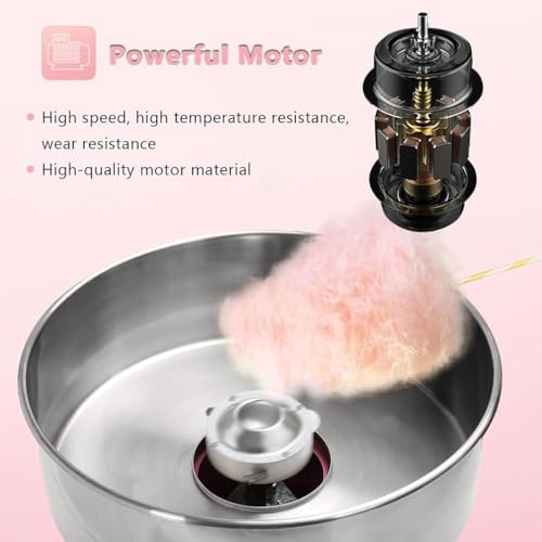 Commercial Electric Cotton Candy Machine - Professional Candy Floss Maker for Birthday Parties, Festivals & Events - Fast, Easy & Fun Cotton Candy Maker