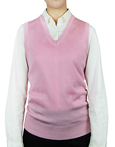 Blue Ocean Ladies Classic Sweater Vest-X-Small Pink