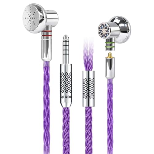 QIGOM �����\�L���t���b�g�w�b�h�z���C���z�� �R�[�h�t���C���z�� 3.5/4.4mm�W���b�N�C���z���p�R�[�h�t�� �g�ѓd�b�A�R���s���[�^�[�A�m�[�g�p�\�R���AMoondrop CD�v���[���[(�}�C�N�Ȃ�)(�V���o�[�A4.4mm�W���b�N)