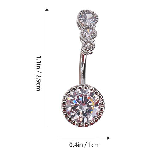 Lurrose 3Pcs Belly Piercing No Umbigo Anel Piercing No Umbigo de Aço Inoxidável Dangle Barriga Pierc