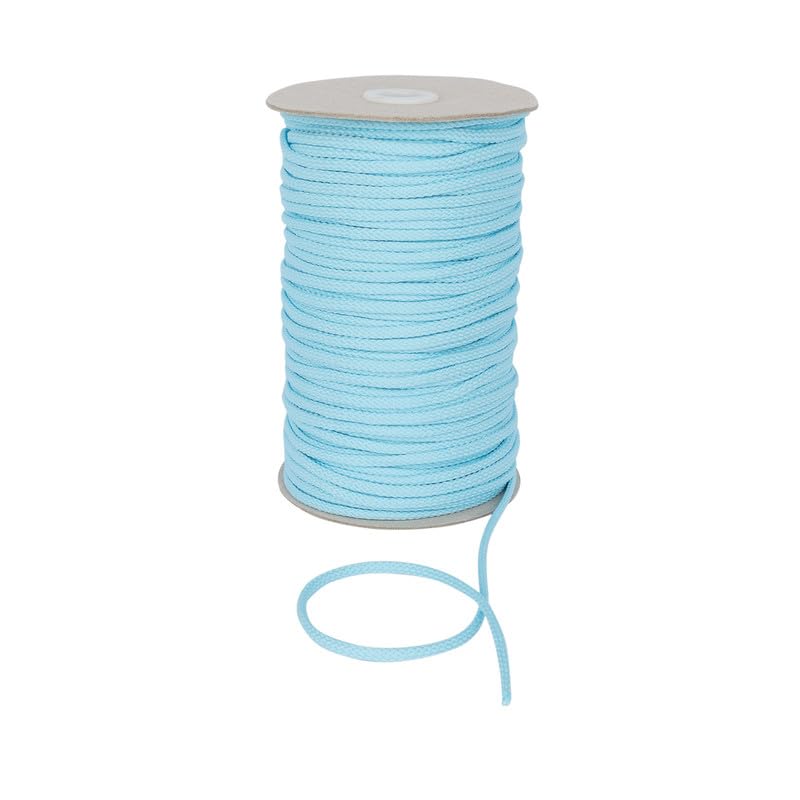 Durable Anorak Braided Cord - 4mm Wide Polyester Drawstring Cord Laces Hoodie String Jogger string clothing cord lace tying lanyard rope craft project (Pale Blue,25)-Craft Queen LTD
