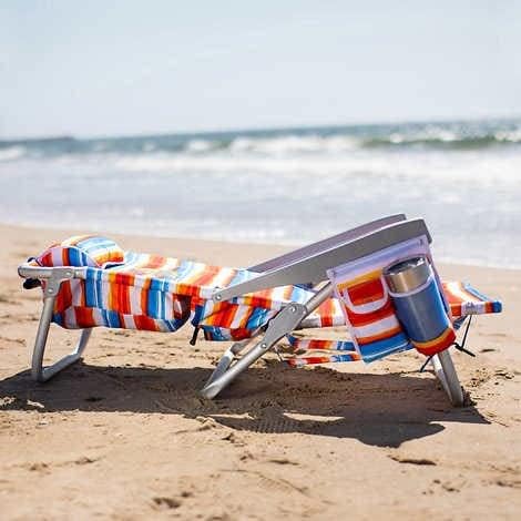 Tommy Bahama 2 Backpack Beach Chairs/Red + 1 Medium Tote Bag