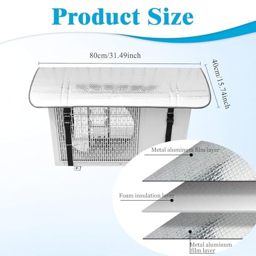 Image of Split AC Cover for Outdoor Unit, Heat-Insulated, Weather-Resistant Protection, Extend Lifespan, Boost Energy Efficiency