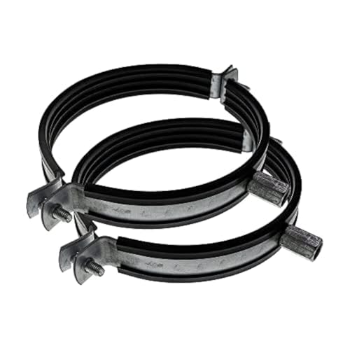 Vent Systems Ø125mm 2 Stücke Rohrschelle für alle Arten der Belüftung, runde gerade Kanäle an Wand oder Decke anschließen. mit Gummi zur Geräuschunterdrückung