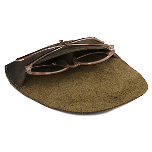 Image of Londo Genuine Leather Eyeglasses & Sunglasses Case with Button Closure